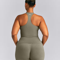 SoftMotion™ Racer Back Vest with Built in Bra Shelf | Alpine Green