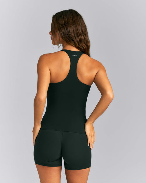 SoftMotion™ Racer Back Vest with Built in Bra Shelf | Emerald Noir