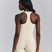 SoftMotion™ Racer Back Vest with Built in Bra Shelf | Oatmeal
