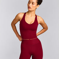 SoftMotion™ Racer Back Mid Vest with Built in Bra Shelf | Ruby Red