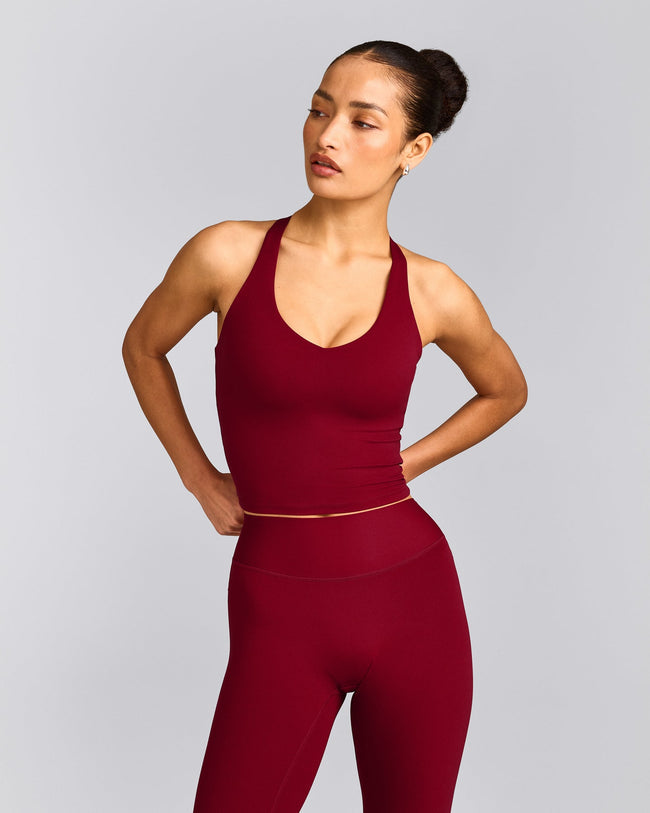 SoftMotion™ Racer Back Mid Vest with Built in Bra Shelf | Ruby Red