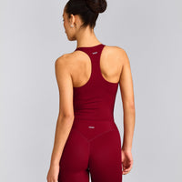 SoftMotion™ Racer Back Mid Vest with Built in Bra Shelf | Ruby Red