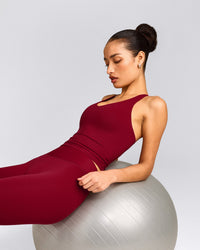 SoftMotion™ Racer Back Mid Vest with Built in Bra Shelf | Ruby Red
