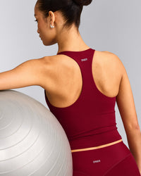 SoftMotion™ Racer Back Mid Vest with Built in Bra Shelf | Ruby Red