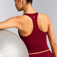 SoftMotion™ Racer Back Mid Vest with Built in Bra Shelf | Ruby Red