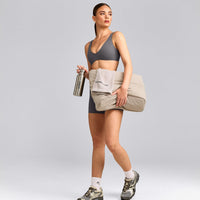 SoftMotion™ Scoop Back Bralette with Grey Logo | Ash Grey