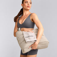 SoftMotion™ Scoop Back Bralette with Grey Logo | Ash Grey