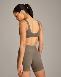 SoftMotion™ Scoop Back Bralette with Grey Logo | Moss Brown