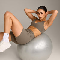 SoftMotion™ Scoop Back Bralette with Grey Logo | Moss Brown