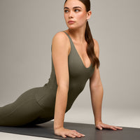 SoftMotion™ Scoop Neck Vest with Grey Logo | Alpine Green
