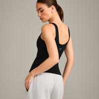 SoftMotion™ Scoop Neck Vest with Grey Logo | Black