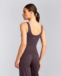 SoftMotion™ Scoop Neck Vest with Grey Logo | Dark Umber Brown