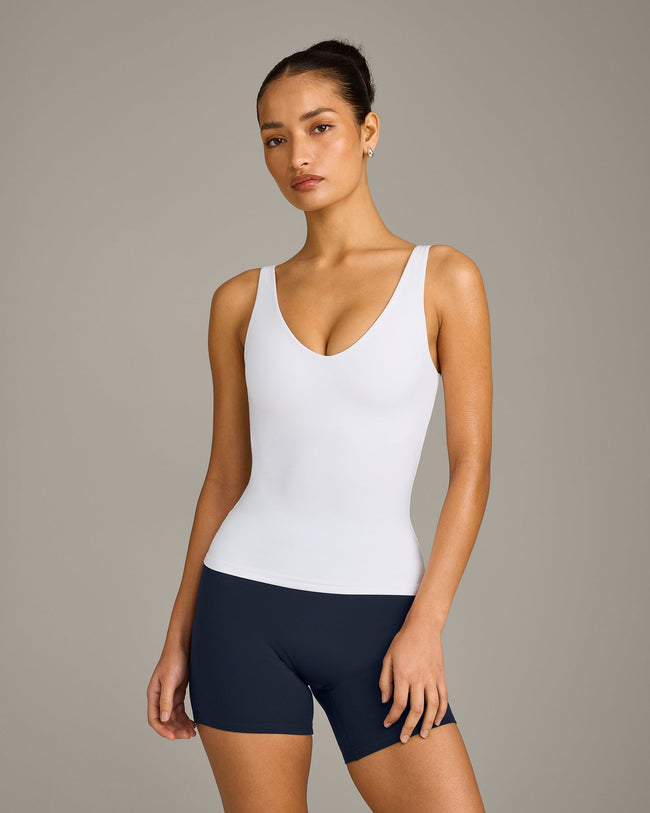 SoftMotion™ Scoop Neck Vest with Grey Logo | White