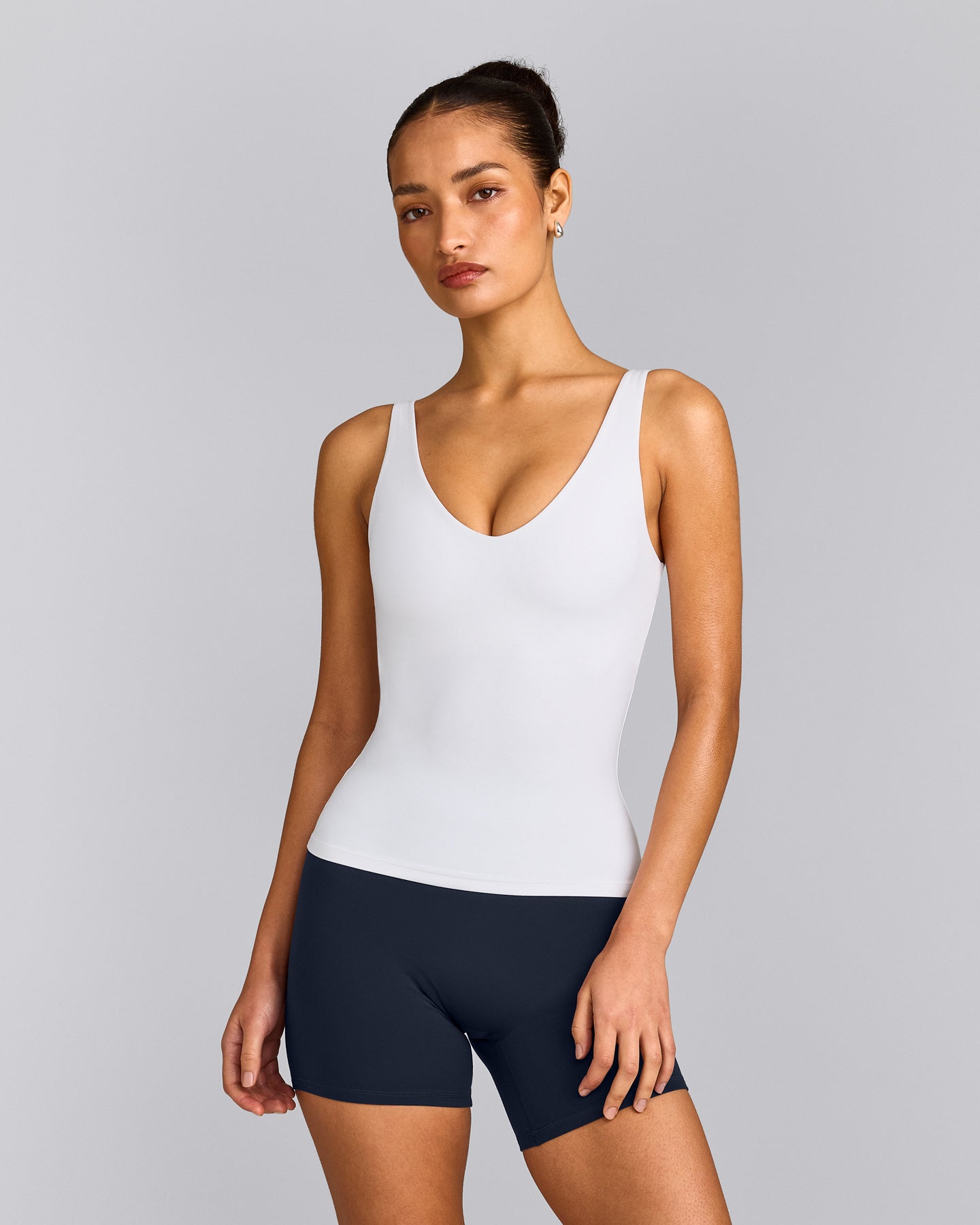 SoftMotion™ Scoop Neck Vest with Grey Logo | White
