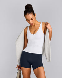 SoftMotion™ Scoop Neck Vest with Grey Logo | White