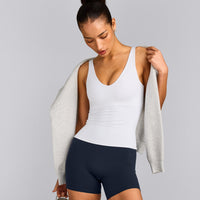 SoftMotion™ Scoop Neck Vest with Grey Logo | White