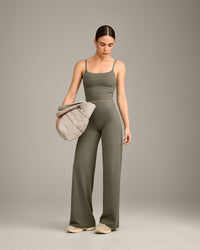 SoftMotion™ Straight Leg Bottoms with Grey Logo | Alpine Green