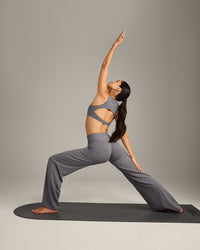 SoftMotion™ Straight Leg Bottoms with Grey Logo | Ash Grey