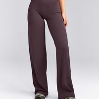SoftMotion™ Straight Leg Bottoms with Grey Logo | Dark Umber Brown
