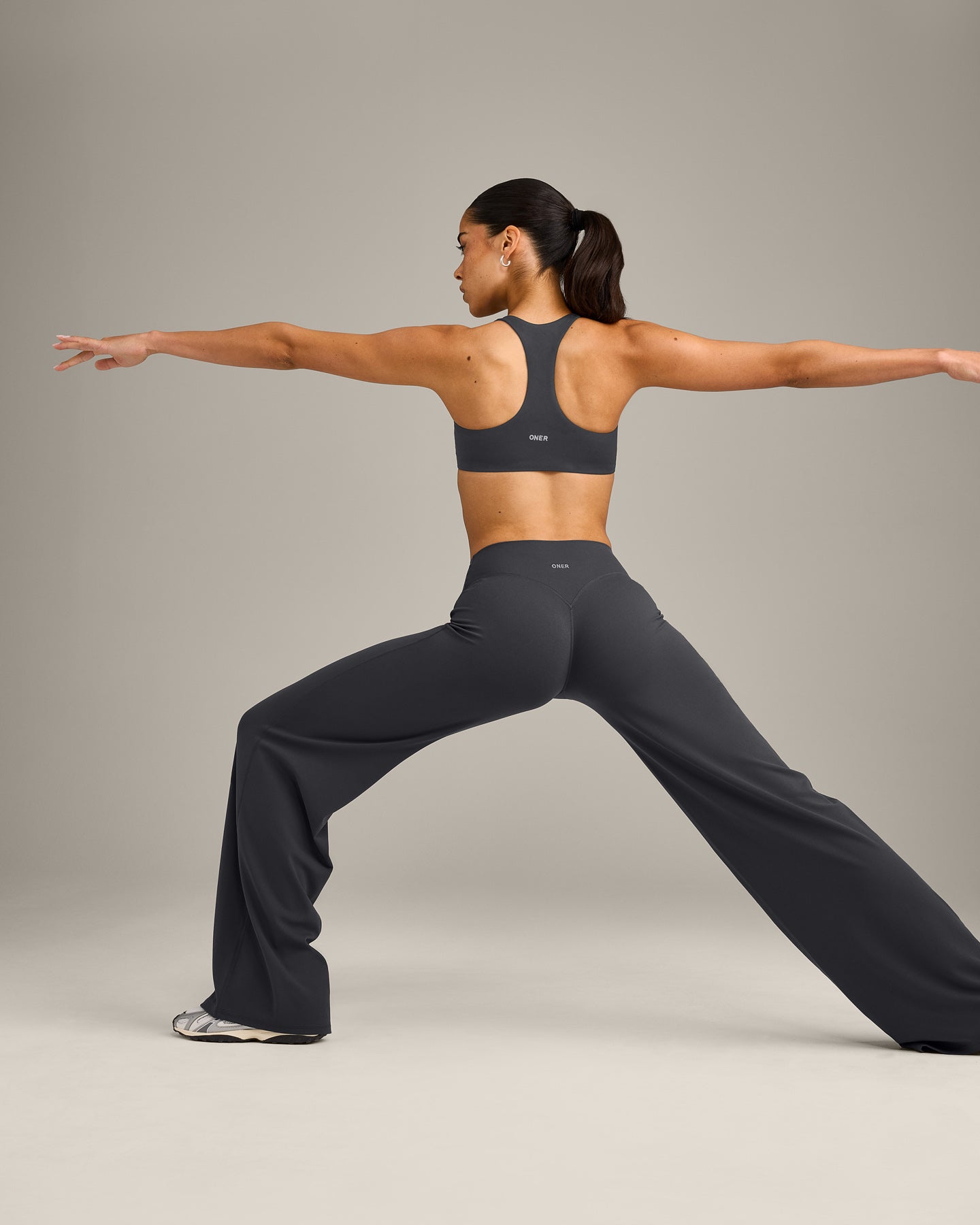 SoftMotion™ Straight Leg Bottoms with Grey Logo | Coal