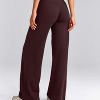SoftMotion™ Straight Leg Bottoms with Grey Logo | Plum Brown