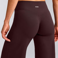 SoftMotion™ Straight Leg Bottoms with Grey Logo | Plum Brown