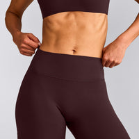 SoftMotion™ Straight Leg Bottoms with Grey Logo | Plum Brown
