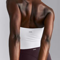 SoftMotion™ Strappy Halter Neck Mid Tank Top with Built in Bra Shelf New Branding | White