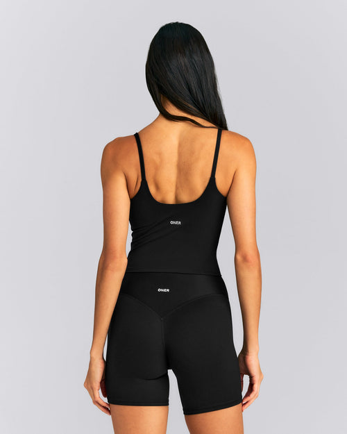 SoftMotion™ Strappy Vest with Built in Bra Shelf New Branding | Black