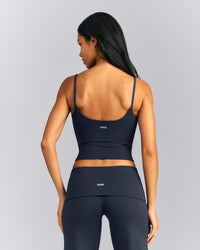 SoftMotion™ Strappy Mid Vest with Built in Bra Shelf New Branding | True Blue