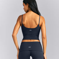 SoftMotion™ Strappy Mid Vest with Built in Bra Shelf New Branding | True Blue