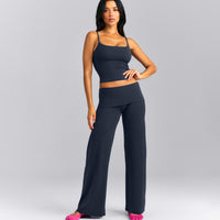 SoftMotion™ Strappy Mid Vest with Built in Bra Shelf New Branding | True Blue