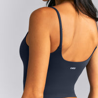 SoftMotion™ Strappy Mid Vest with Built in Bra Shelf New Branding | True Blue