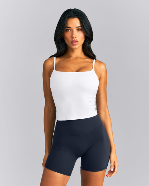 SoftMotion™ Strappy Mid Vest with Built in Bra Shelf New Branding | White