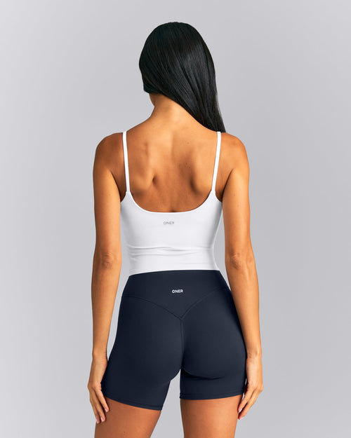 SoftMotion™ Strappy Mid Vest with Built in Bra Shelf New Branding | White