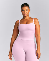 SoftMotion™ Strappy Mid Vest with Built in Bra Shelf | Chalk Pink