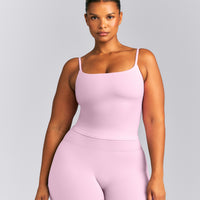 SoftMotion™ Strappy Mid Vest with Built in Bra Shelf | Chalk Pink