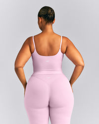 SoftMotion™ Strappy Mid Vest with Built in Bra Shelf | Chalk Pink