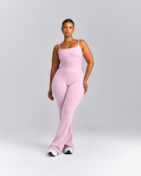 SoftMotion™ Strappy Mid Vest with Built in Bra Shelf | Chalk Pink