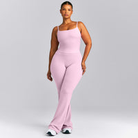 SoftMotion™ Strappy Mid Vest with Built in Bra Shelf | Chalk Pink