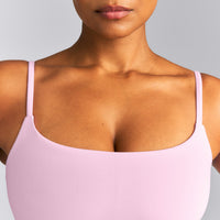 SoftMotion™ Strappy Mid Vest with Built in Bra Shelf | Chalk Pink