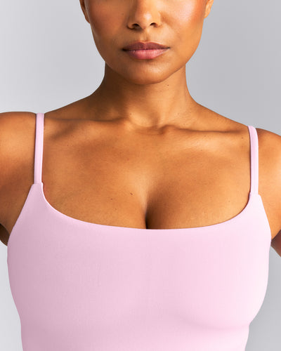 SoftMotion™ Strappy Mid Vest with Built in Bra Shelf | Chalk Pink