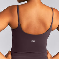 SoftMotion™ Strappy Mid Vest with Built in Bra Shelf | Dark Umber Brown