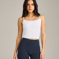 SoftMotion™ Strappy Mid Vest with Built in Bra Shelf | White