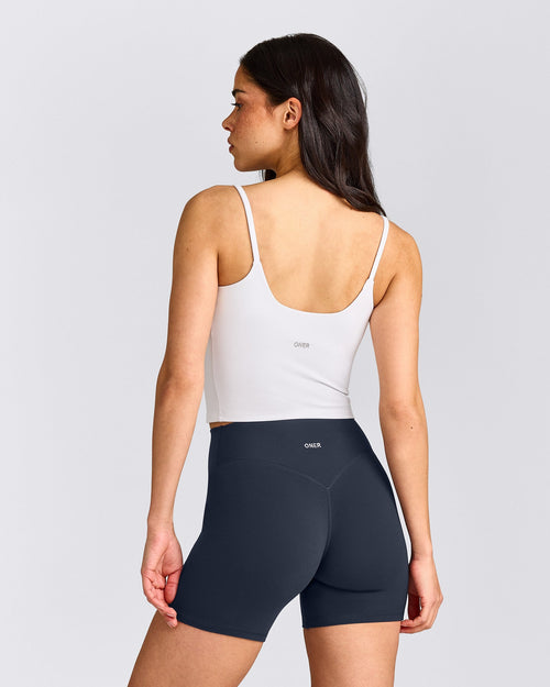 SoftMotion™ Strappy Mid Vest with Built in Bra Shelf | White