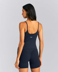 SoftMotion™ Strappy Tank Top with Built in Bra Shelf New Branding | True Blue