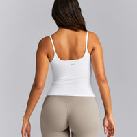 SoftMotion™ Strappy Tank Top with Built in Bra Shelf New Branding | White