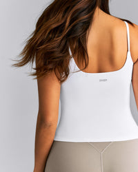 SoftMotion™ Strappy Tank Top with Built in Bra Shelf New Branding | White