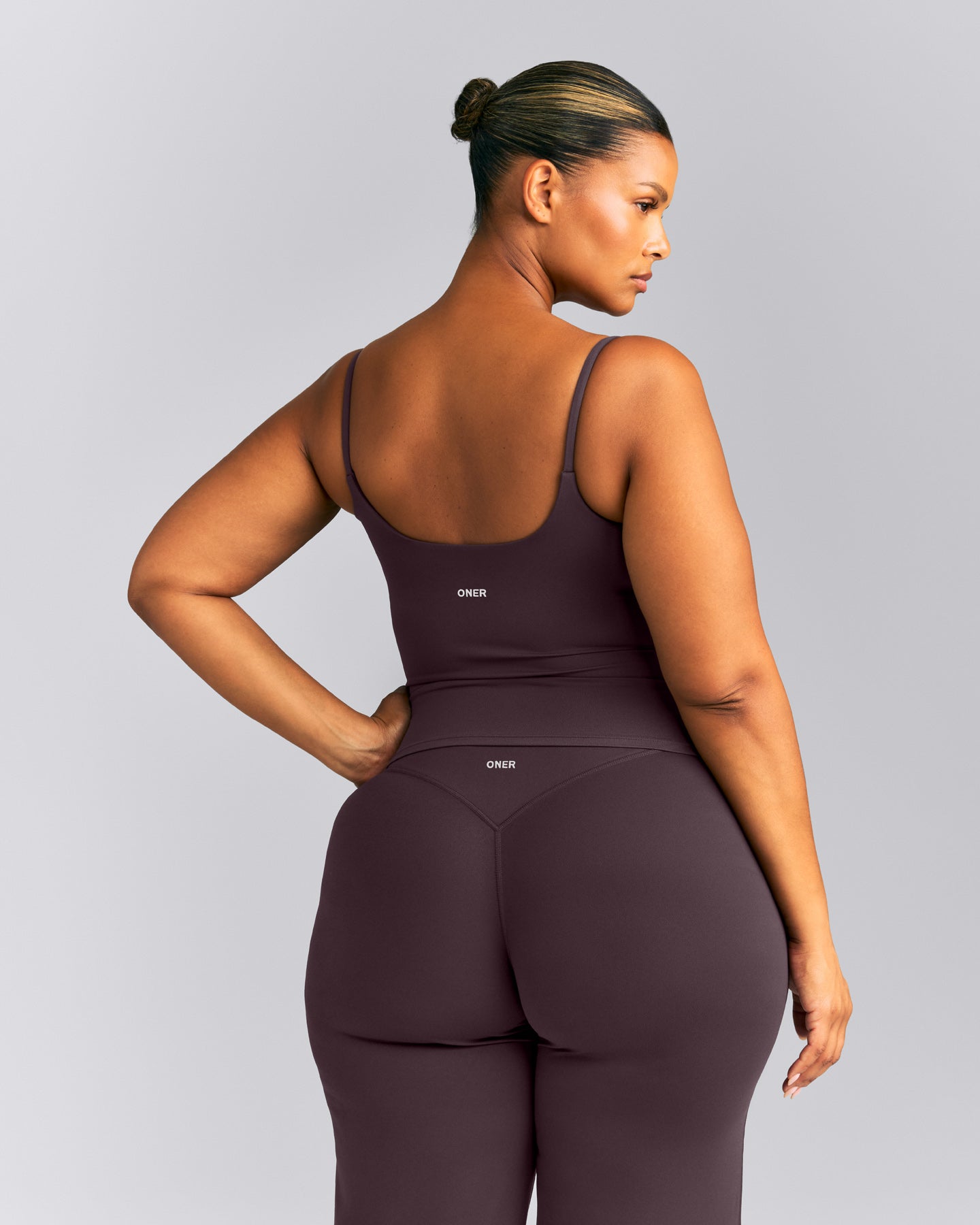 SoftMotion™ Strappy Vest with Built in Bra Shelf | Dark Umber Brown