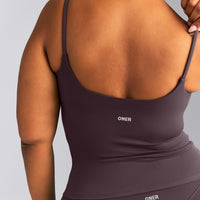 SoftMotion™ Strappy Vest with Built in Bra Shelf | Dark Umber Brown